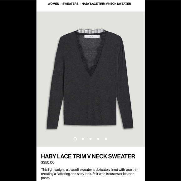 IRO HABY LACE TRIM V NECK Sweater - Picture 2 of 7